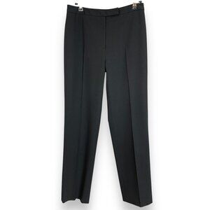 Black Dress Pants Straight Leg Women Italy Partially Lined Trouser Slacks Office
